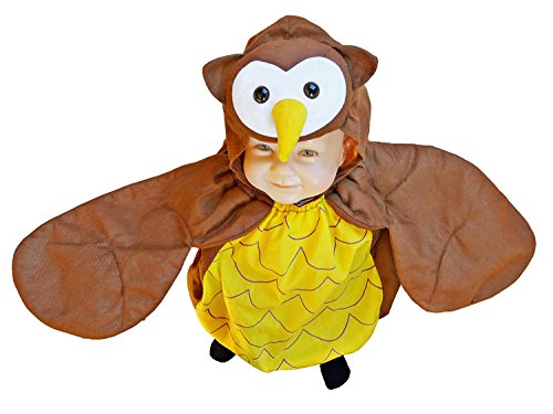 Ikumaal Eulen-Kostüm, F68 110-116, für Kind-er, Eule Uhu Vogel Wald-Tiere Kostüm-e Fasching Karneval Kleinkinder-Karnevalskostüme Kinder-Faschingskostüme von Ikumaal