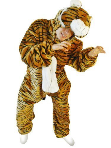 Ikumaal Tiger-Kostüm, F14 L-XL, für Erwachsen-e Männer Frau-en, Wild-Katze Katzenkostüm-e Fasching Karneval Fasnacht Faschingskostüm-e Karnevalskostüm-e von Ikumaal