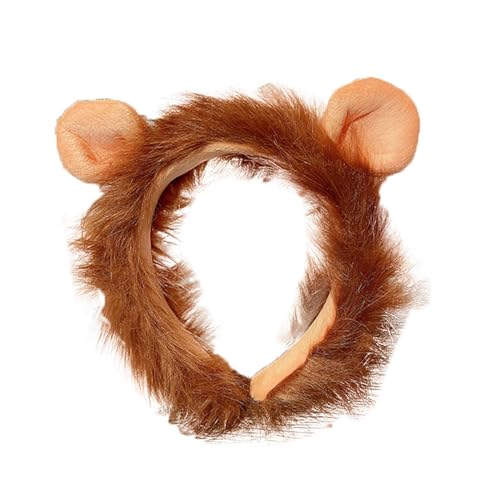 Illkjasfc 3D Löwe Plüsch Hairhoop Für Party Gesicht Waschen Stirnband Party Kopfbedeckung Mädchen Schöne Roleplay Haarband Kinder Lustige Kopfbedeckung von Illkjasfc