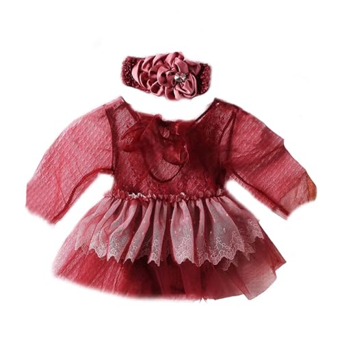 Illkjasfc Baby Foto Schießen Requisiten Spitze Kleid Elastische Haarband Foto Posiert Requisiten Neugeborenen Fotografie Anzug Zubehör von Illkjasfc