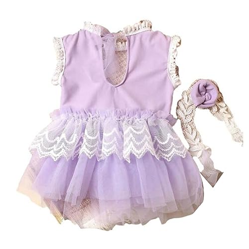 Illkjasfc Baby Mädchen Foto Prop Outfit Künstlerischer Rock Neugeborener Prinzessinnenrock Mit Stirnband Weiches Und Bequemes Babykleid Kopfbedeckung von Illkjasfc