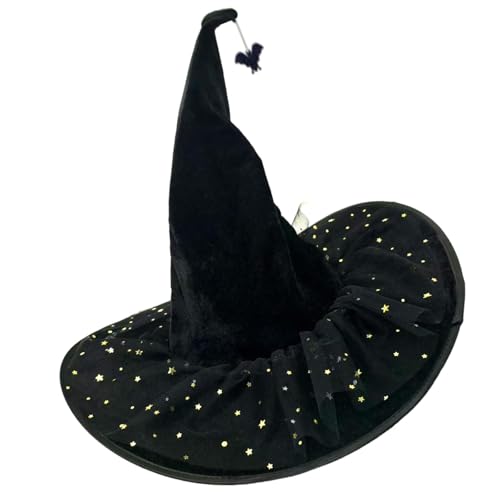 Illkjasfc Halloween-Hexenhut, Hexen-Outfit, Zubehör, Zauberer-Verkleidungshut für Damen und Herren, Halloween und Maskerade, Cosplay, Party, Damen Illkjasfc Halloween-Hexenhut, Hexen-Outfit, Zubehör, Zauberer-Verkleidungshut für Damen und Herren, Halloween und Maskerade, Cosplay, Party, Damen von Illkjasfc