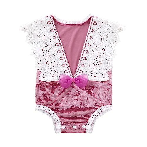 Illkjasfc Kleinkind Fotografie Requisiten Spitze Strampler Baby Foto Anzug 0-3Month Baby Mädchen Fotoshooting Requisiten Neugeborenen Kostüm Dusche Geschenk von Illkjasfc