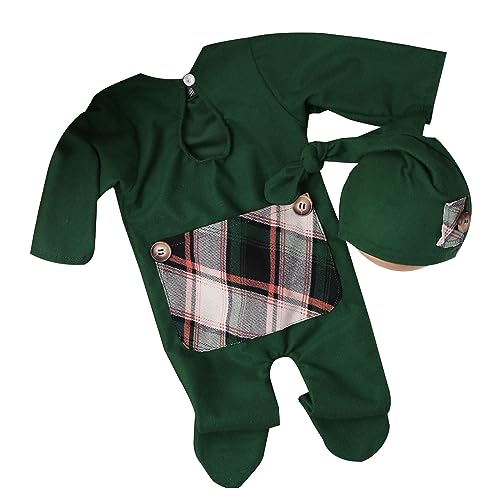 Illkjasfc Set Neugeborene Musselin Mütze Ärmel Overalls Requisiten Baby Hemd Weihnachtskostüm Jungen Mädchen von Illkjasfc