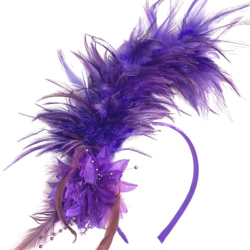 Illkjasfc Stirnband Fascinator Stirnband Cosplay Haarband 1920er Jahre Kopfschmuck Vintage Haarschmuck Frauen von Illkjasfc