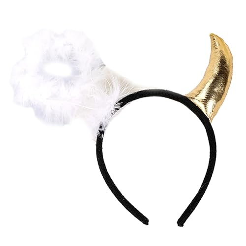 Illkjasfc Tier-Teufels-Stirnbänder, schwarz, Cartoon, cooles Horn, Haarreifen, überwältigende Haar-Accessoires, Party, Cosplay, Foto-Requisiten von Illkjasfc