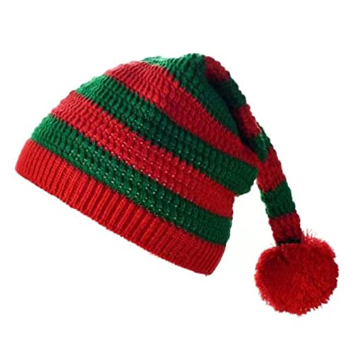 Illkjasfc Unisex Gestrickte Weihnachtsmütze Eltern Kids Einzigartige Streifenmuster Häkeln Weihnachten Weihnachtsmütze Für Erwachsene Neujahrsgeschenke von Illkjasfc