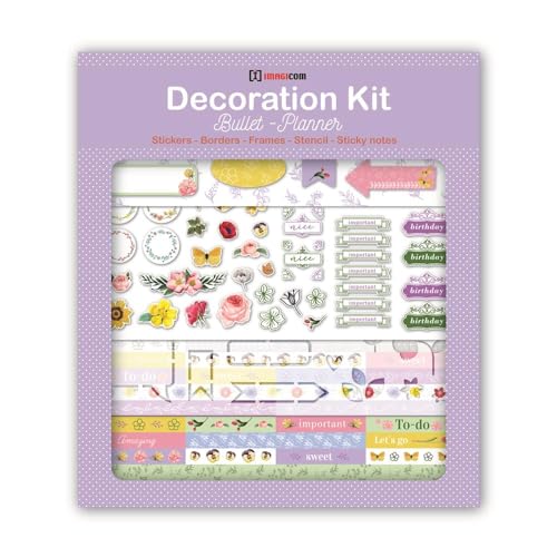 Deko-Set für Bullet Journal und Planer mit Botanical Größe 30 x 34 cm. Stickers, Sticky Notes, Stencil. Deko-Set für Bullet Journal und Planer mit Botanical Größe 30 x 34 cm. Stickers, Sticky Notes, Stencil. von Imagicom