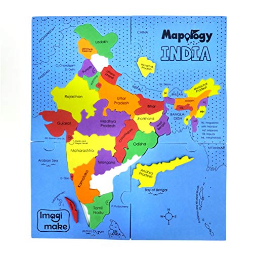 Imagimake Mapology : Staaten von Indien Kartenpuzzle - Lernspielzeug und Lernhilfe - Puzzles für Kinder ab 4 Jahren von Imagimake
