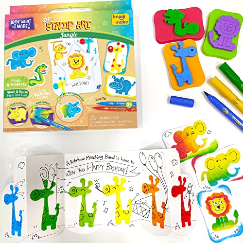 Imagimake: Briefmarkenkunst - Dschungel - DIY Kids Art Set - für Mädchen und Jungen ab 3 Jahren von Imagimake