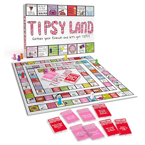 Tipsy Land Your New Favorite Party Brettspiel, 75+ einzigartige Plätze für Calling Out Friends, Silly Dares & Confessions, Mini Competitions, Inklusive Never Have I Ever Karten von Imagination Gaming