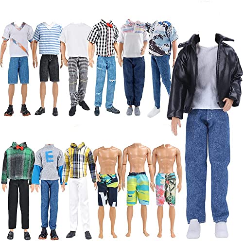 IMAGINE Fantastische Packung mit 10 Stück = 5 Sets modische Freizeitkleidung Kleidung Outfit für 30,5 cm große Jungenpuppe zufälliger Stil (Lederjacke + Freizeitkleidung + Badebekleidung) von IMAGINE