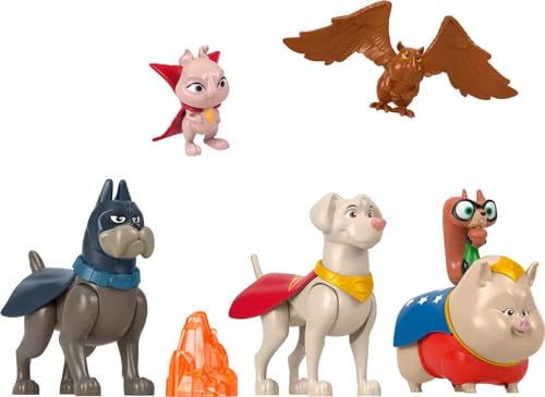 Imaginext Price DC Super Pets HGL00 - DC League of Super-Pets Spielfigurenset, Set mit 6 Figuren und Phantasiespielzubehör, Spielzeug für Kinder ab 3 Jahren von Fisher-Price