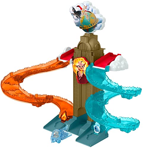 Fisher-Price DC Super Pets HGL15 - DC League of Super-Pets Daily Planet Rettungsfahrzeug Rennstreckenspielset mit Fahrzeugauslöser und 2 Rampen, Spielzeug für Kinder ab 3 Jahren von Mattel