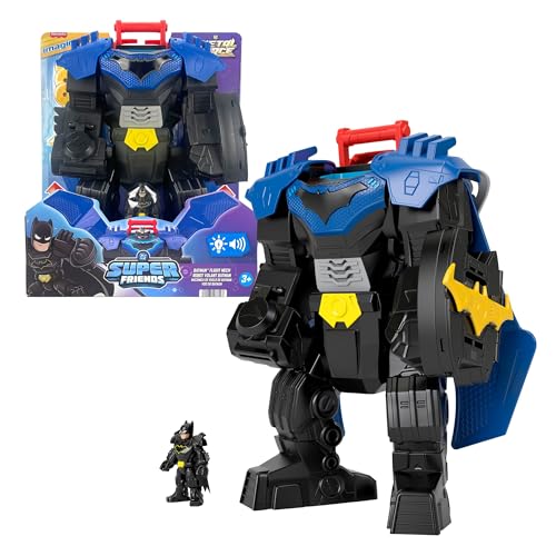 Fisher-Price Imaginext DC Super Friends Batman Flug-Mech mit Lichtern, Soundeffekten und Bewegungsmechanismus sowie Einer ca. 7 cm großen Actionfigur, ca. 37 cm großes Spielzeug, JDL03 Fisher-Price Imaginext DC Super Friends Batman Flug-Mech mit Lichtern, Soundeffekten und Bewegungsmechanismus sowie Einer ca. 7 cm großen Actionfigur, ca. 37 cm großes Spielzeug, JDL03 von Imaginext