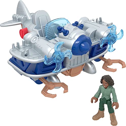 Fisher-Price IMAGINEXT Jurassic World Dominion - Kayla Watts-Figur und Spielzeugflugzeug mit abfeuerbaren Projektilen - abenteuerhaftes Rollenspiel für Kinder im Vorschulalter, HML45 von Fisher-Price