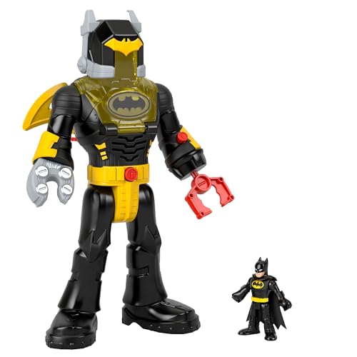 Imaginext DC Super Friends einsetzbarer Batman mit Exo-Anzug als ca. 30 cm großer Roboter mit Lichtern und Geräuschen, ab 3 Jahre, Schwarz, HYG31 von Fisher-Price