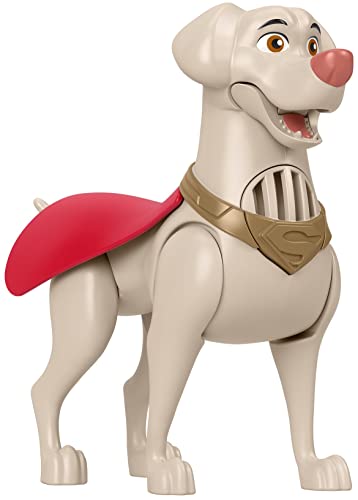 Fisher-Price DC Super Pets HJF30 - Bellender Krypto Figur, 15 cm großer beweglicher Spielzeughund mit Geräuschen, für Vorschulkinder ab 3 Jahren von Fisher-Price