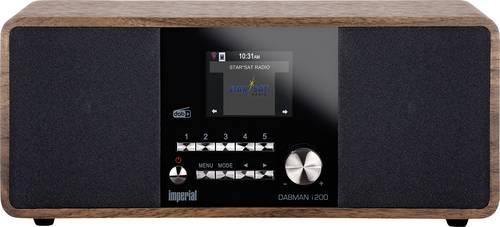 Imperial DABMAN i200 Internet Tischradio DAB+, UKW, Internet AUX, USB, DLNA, LAN, Internetradio Holz von Imperial