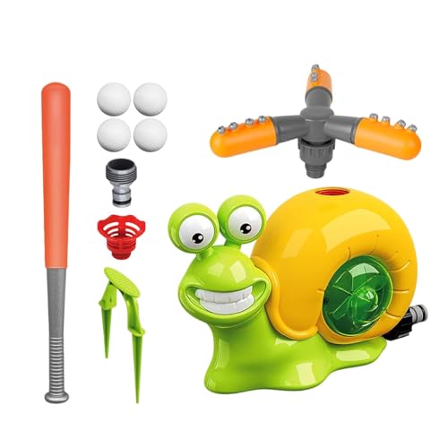 2-in-1-Wassersprinkler-Baseballspielzeug Für Kinder, Outdoor Sprinkler Für Kinderspielzeug, Schnecke Baseballspielzeug, Outdoor Sommer Rasensprenger Mit 2 Sprinklerköpfen von Imtrub