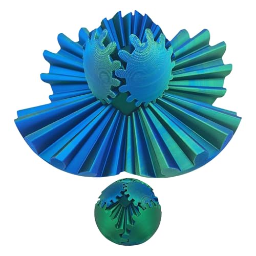 3D gedrucktes Gear Ball Fidget Toy, 3D Printed Gear Ball Zahnradkugel, Gearsphere The Whirling Wonder Fidget Gear Ball zur Stress- und Angstlinderung (6cm) von Imtrub