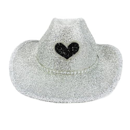 Imtrub Cowgirl-Hut Glitzer | Disco Glitter Cowgirl Hut - Dress Up Cosplay Requisiten Kostüm Zubehör für Halloween Geburtstagsfeier von Imtrub