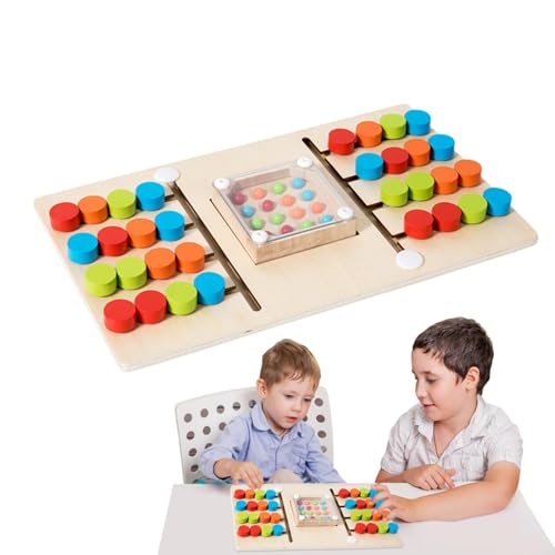 Imtrub Farberkennungsspiel, Puzzlespielzeug zur kindlichen Entwicklung | Holzperlen-Farbsortier-Brettspiel | Interaktives Lernspielzeug, Schiebeblock-Puzzle-Lernspiel für Zuhause, Schule von Imtrub