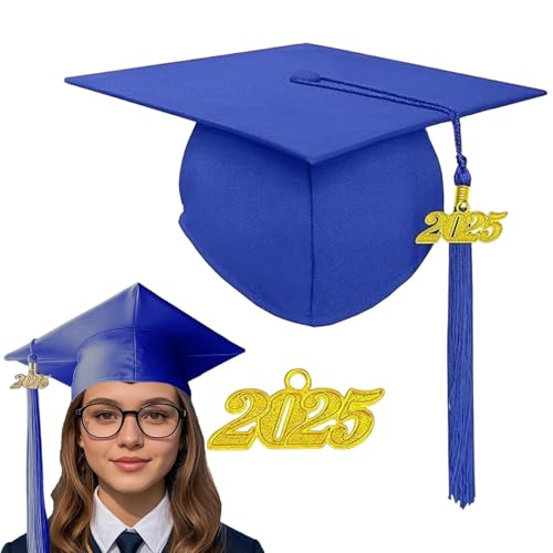 Imtrub Grad Caps, Adult Graduation Cap - Bequeme atmungsaktive Junggesellenhüte mit Jahrplatte - Highschool -Abschluss -Souvenirs, College -Vorräte für Halloween, Cosplay, Fotografieren von Imtrub