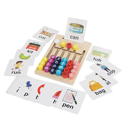 Imtrub Rechtschreibung Wortspiele, Wortbuchstabierspiel, Spielzeug zur Buchstabenerkennung, Lern- und Entwicklungsspielzeug für Kleinkinder, Alphabet-Wort-Rechtschreibspielzeug für Kinder, und Mädchen von Imtrub