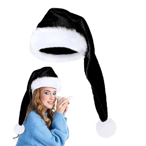 Imtrub Super Lange Weihnachtsmütze - Warme Weiche Samt Nikolausmützen Erwachsene Cosplay Kostüm Erwachsene Weihnachtsmütze für Urlaub Karneval von Imtrub