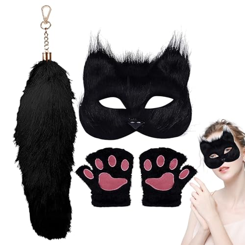 Imtrub Tierkostüm,Rollenspiel Kostüm - Rollenspiel Zubehör Niedliche Dekorative Pfotenhandschuhe Maske Schwanz Für Halloween Cosplay Maskerade Imtrub Tierkostüm,Rollenspiel Kostüm - Rollenspiel Zubehör Niedliche Dekorative Pfotenhandschuhe Maske Schwanz Für Halloween Cosplay Maskerade von Imtrub