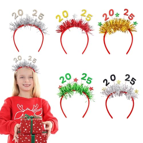 Imtrub Weihnachten Haarreif 5X 2025 Weihnachten Haarband für Urlaub Kostüm Kopfbedeckungen Wiederverwendbare Weihnachten Haarschmuck Weihnachten Kopfschmuck für Partys von Imtrub