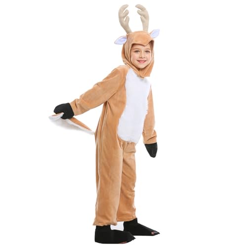 Imtrub Weihnachts Rentier Kostüm Kleidung - Kinder Rentier Tier Cosplay Kleidung | 3-13 Jahre Strampler Anzug Niedlich für Schlafenszeit Winterfest Geburtstag Bühne Imtrub Weihnachts Rentier Kostüm Kleidung - Kinder Rentier Tier Cosplay Kleidung | 3-13 Jahre Strampler Anzug Niedlich für Schlafenszeit Winterfest Geburtstag Bühne von Imtrub