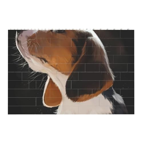 Beagle-Welpe-Hund-Willkommensgarten, Baustein-Block-Puzzles Puzzles Spielzeug Familienspiel von InOmak