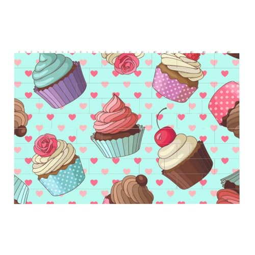 Cupcake-Muster gedruckt, Baustein-Block-Puzzles Puzzles Spielzeug Familienspiel von InOmak