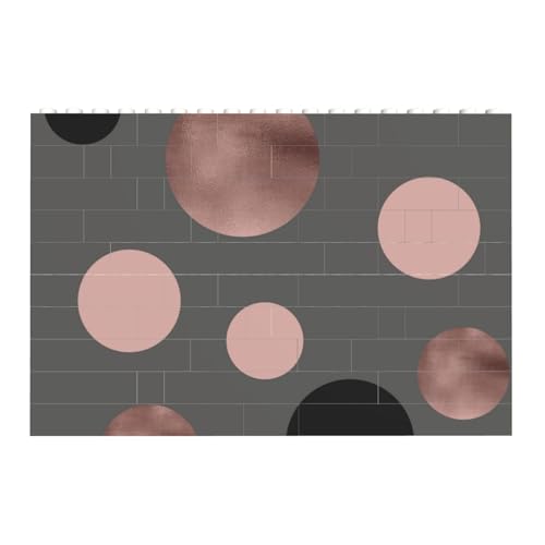 Elegante Faux Rose Gold Blush Pink Schwarze Kreise, Baustein-Block-Puzzles Puzzles Spielzeug Familienspiel von InOmak