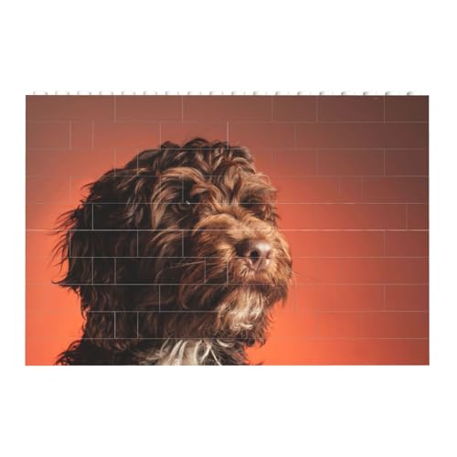 Entzückender Cockapoo-Hund, Baustein-Block-Puzzles Puzzles Spielzeug Familienspiel von InOmak