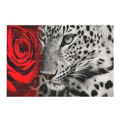 Leoparden-Rot-Rose, Baustein-Block-Puzzles Puzzles Spielzeug Familienspiel von InOmak