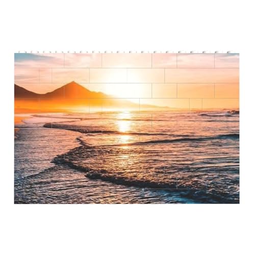 Meer Strand Sonnenuntergang, Baustein-Block-Puzzles Puzzles Spielzeug Familienspiel von InOmak