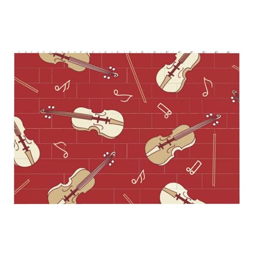 Musik Violine Rote Note, Baustein-Block-Puzzles Puzzles Spielzeug Familienspiel von InOmak