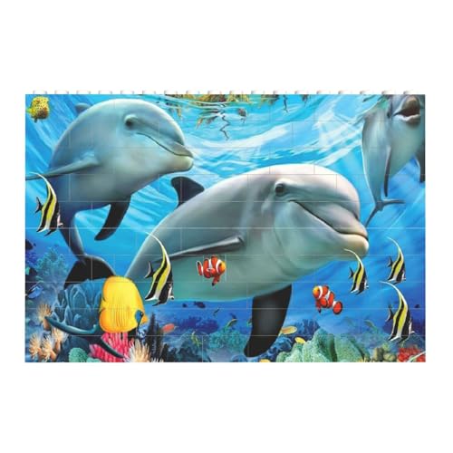 Unterwasser-Delfin, Baustein-Block-Puzzles Puzzles Spielzeug Familienspiel von InOmak