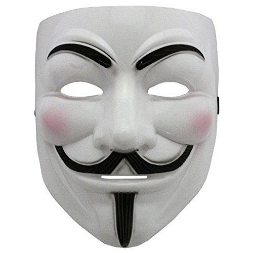 Inception Pro Infinite - Maske - weiße Farbe - Karneval - Frau - Mann - Halloween - V für Rache - Kerl Fawkes - Film - berühmt - anonym - Geschenkidee für Weihnachten und Geburtstag von Inception Pro Infinite