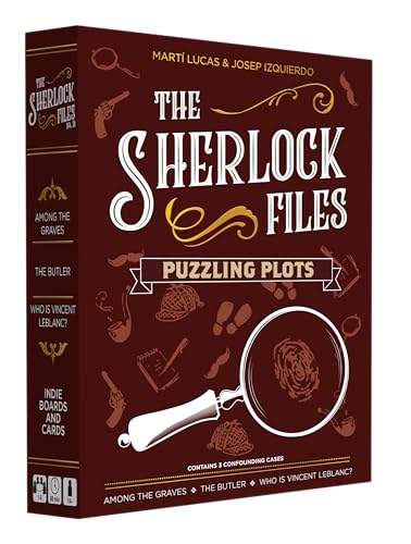 Indie Boards and Cards Brettspiel Zubehör, Keine: Sherlock Files - Puzzling Plots (1-8 Spieler, ab 16 Jahren, Strategie, Mysterium, Karton, keine Batterien, Erwachsene) von Indie Boards and Cards