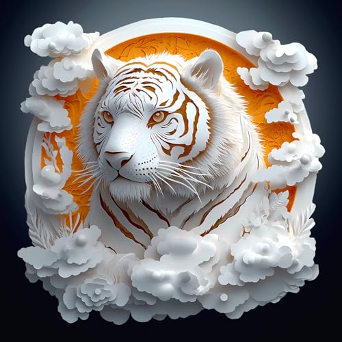 3D Holzpuzzle für Erwachsene, 300 Teile Holzpuzzle Tiere für Erwachsene Kinder, Einzigartiges Tierform Puzzle, 3D Papier-Tiger Unregelmäßige und einzigartige Rätsel(L-34 * 34cm) von Individz