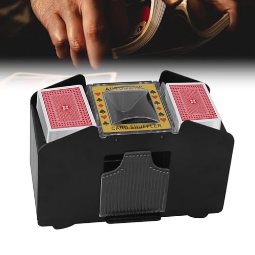 Indrnif Elektrischer Automatischer Kartenmischer,Card Shufflers 1-4 Decks Automatische Spielkarte Shuffling Machine USB/Batterien für Heimkartenspiele, Poker, Spielkarten, Rommé, Blackjack von Indrnif