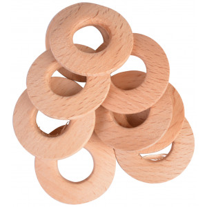 Infinity Hearts Gardinenringe Holz dick rund 30mm - 10 Stk von Infinity Hearts