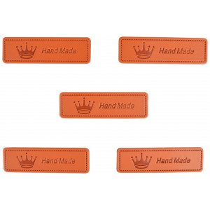 Infinity Hearts Label Leder Hand Made Crown 5x1.5cm - 5 Stück. von Infinity Hearts