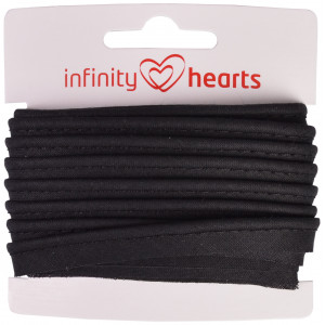 Infinity Hearts Paspelband Baumwolle 11mm 02 Schwarz - 5m von Infinity Hearts