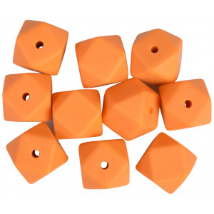 Infinity Hearts Perlen Geometrisch Silikon Orange 14mm - 10 Stk von Infinity Hearts