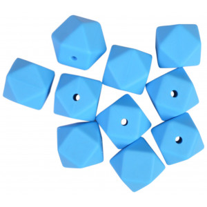 Infinity Hearts Perlen Geometrisch Silikon Blau 14mm - 10 Stk von Infinity Hearts